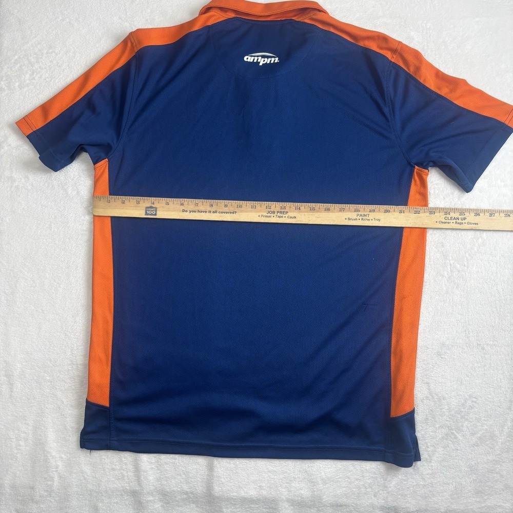 AMPM Blue Orange Short Sleeve Collared Employee Shirt Men's Large - Picture 10 of 11